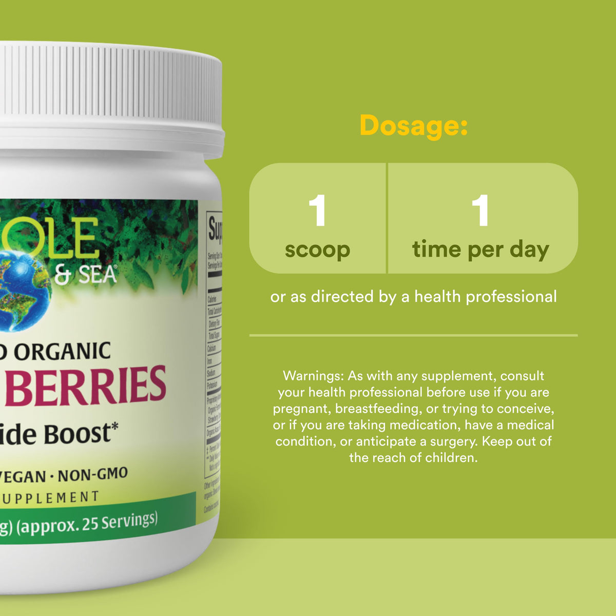 Poudre de Natural Factors Beets & Berries dans un bol