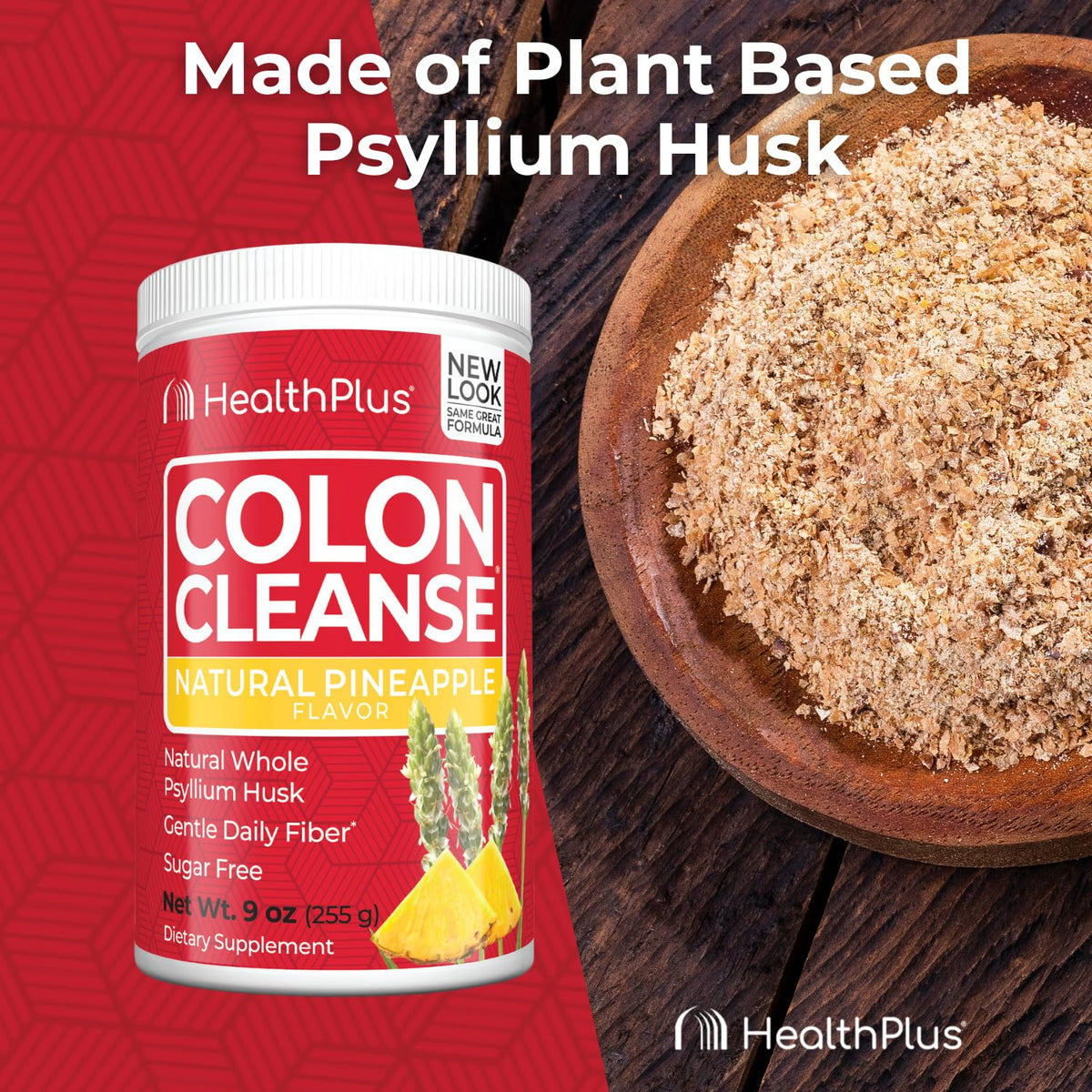 Poudre de Nettoyage du Colon Health Plus sur une table