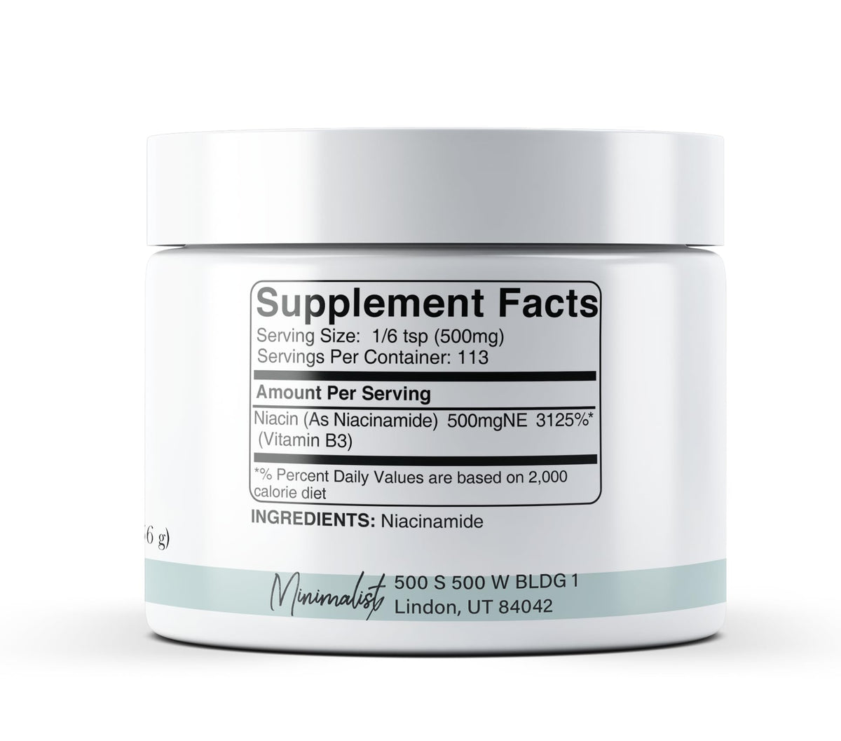 Poudre de niacinamide Minimalist dans un bol