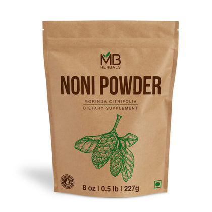 Poudre de Noni MB Herbals 227g vue de face avec étiquette