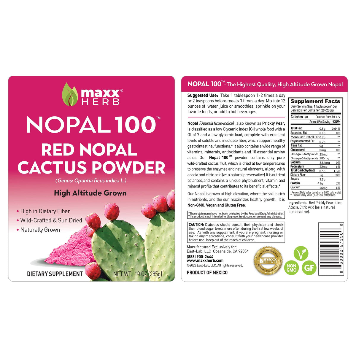 Poudre de Nopal Rouge Maxx Herb en smoothie