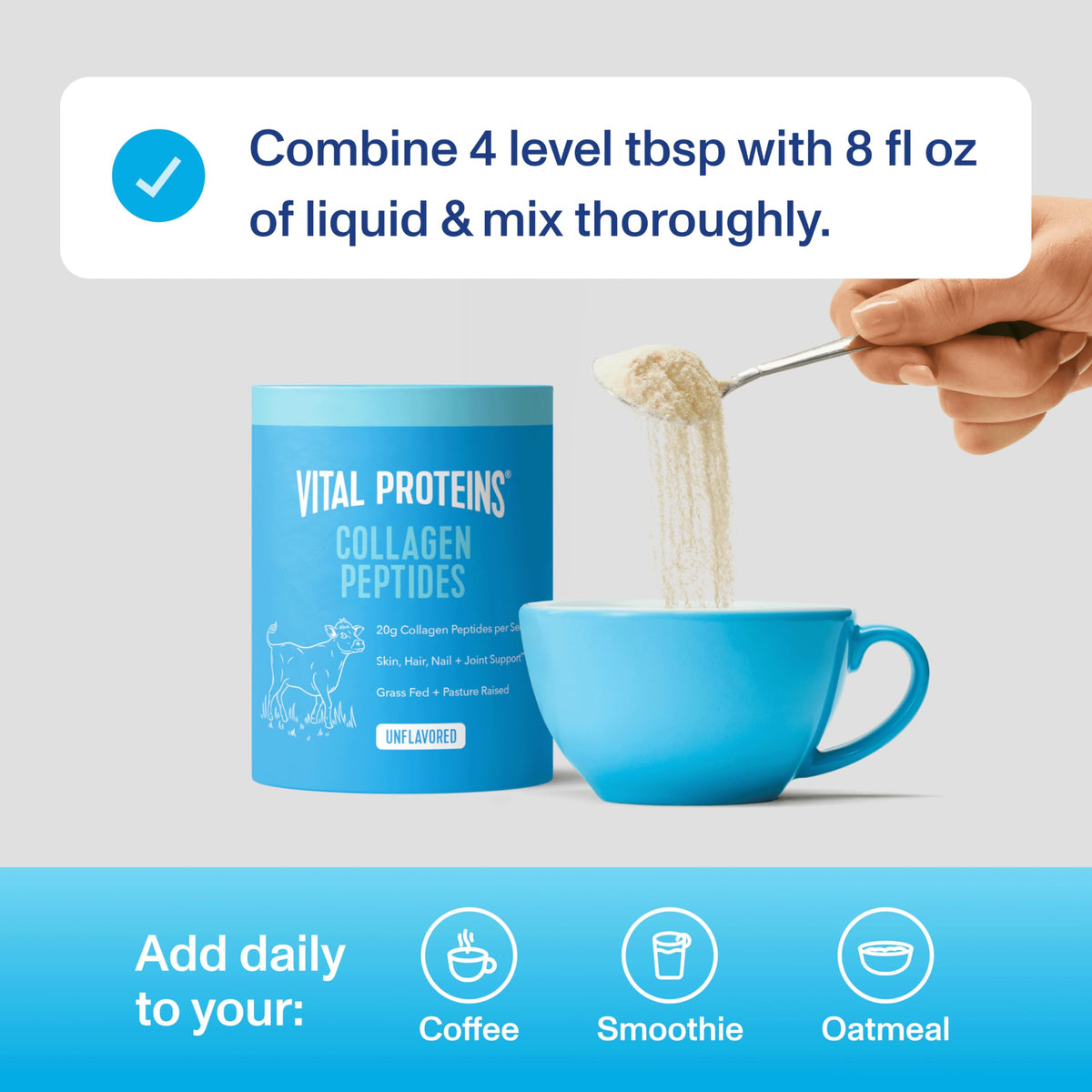 Poudre de Peptides de Collagène dans un smoothie