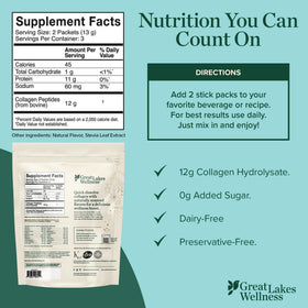 Poudre de Peptides de Collagène Great Lakes avec fruits
