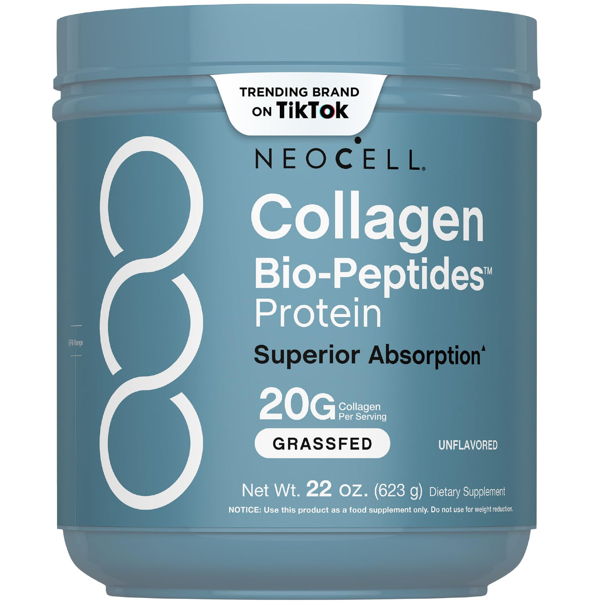 Poudre de Peptides de Collagène NeoCell 739g vue de face