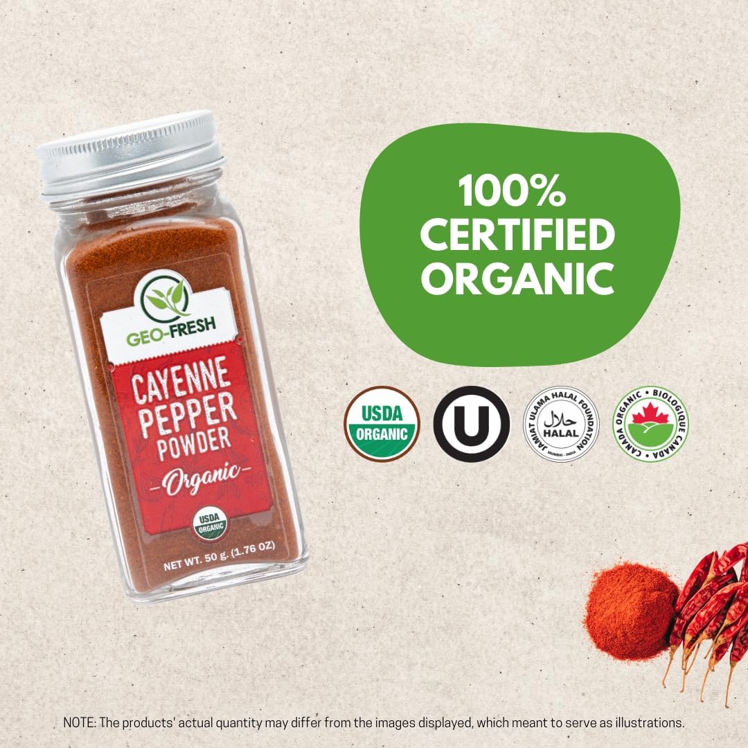 Poudre de Piment de Cayenne Bio Geo-Fresh 50g emballage