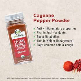 Poudre de Piment de Cayenne Bio Geo-Fresh 50g en cuisine