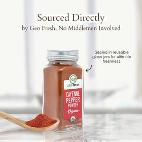Poudre de Piment de Cayenne Bio Geo-Fresh 50g et ingrédients
