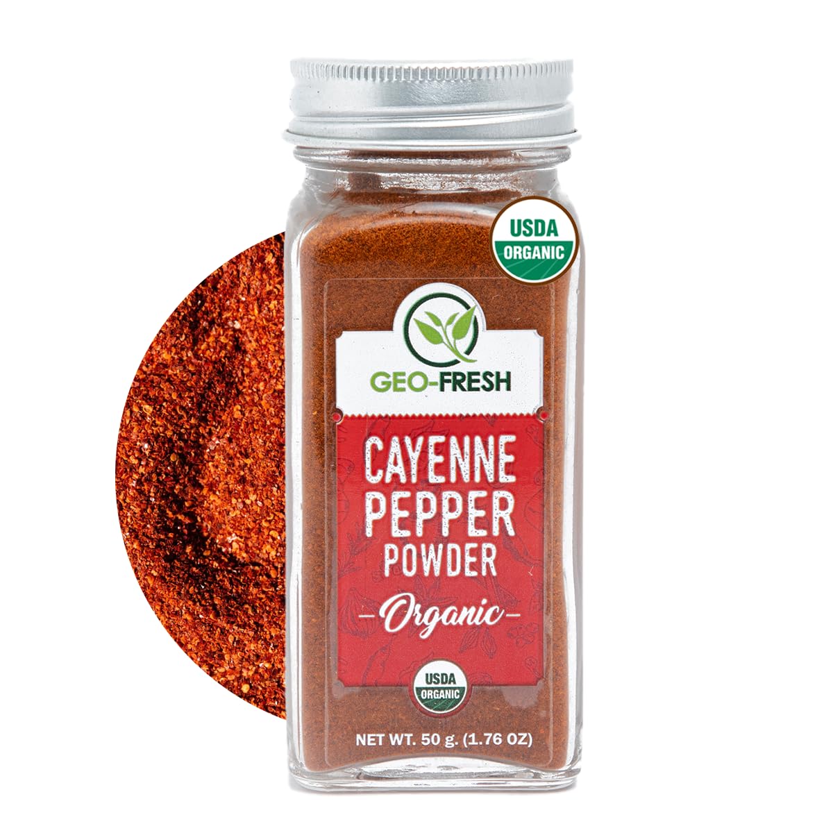 Poudre de Piment de Cayenne Bio Geo-Fresh 50g vue de face