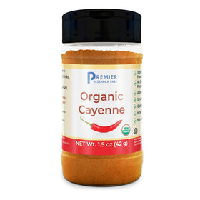 Poudre de piment de cayenne bio Premier Research Labs 68g vue de face