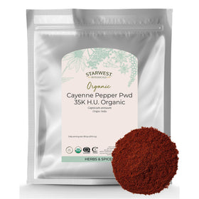 Poudre de poivre de cayenne bio Starwest Botanicals 481g vue de face