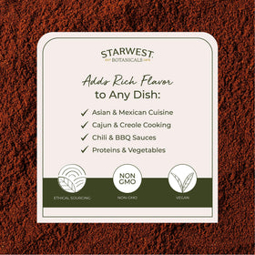 Poudre de poivre de cayenne Starwest Botanicals 481g vue de dos