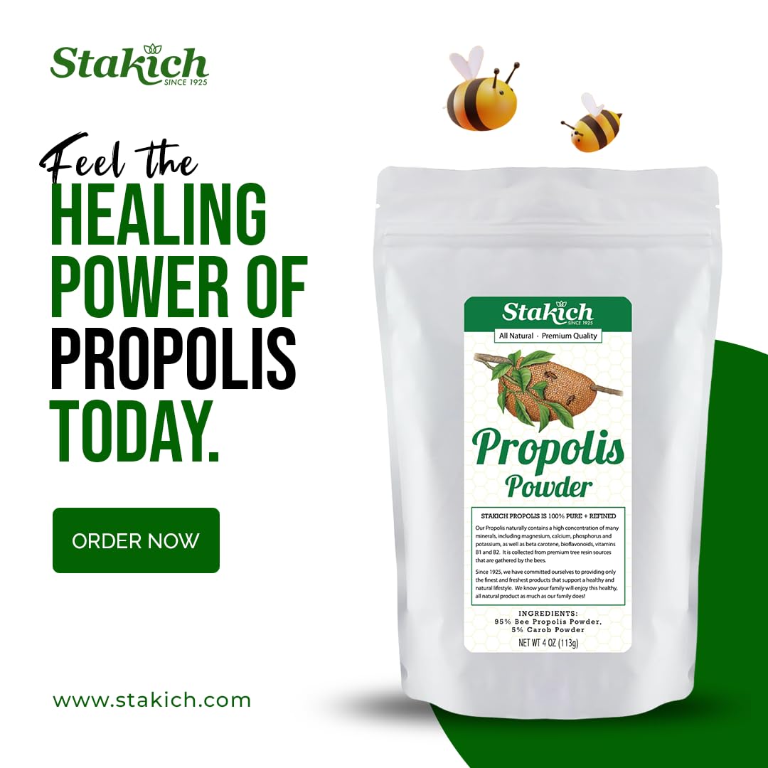 Poudre de propolis Stakich mélangée dans un smoothie