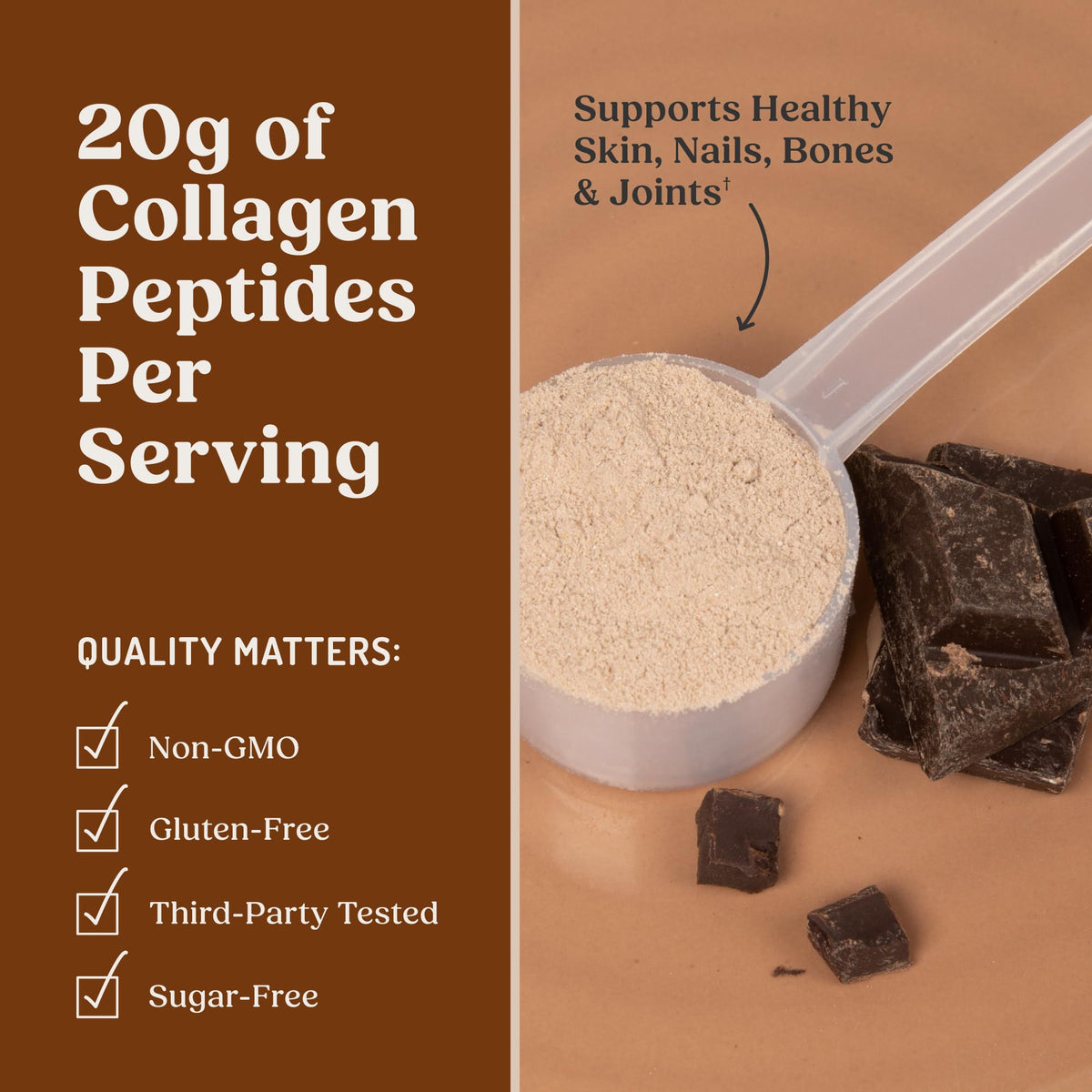 Poudre de Protéine au Collagène Chocolat Bulletproof avec ingrédients naturels