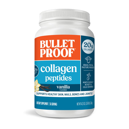 Poudre de protéine de collagène Bulletproof vanille 1388g vue avant