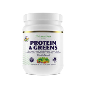 Poudre de protéines et verts Paradise Herbs 590g vue de face