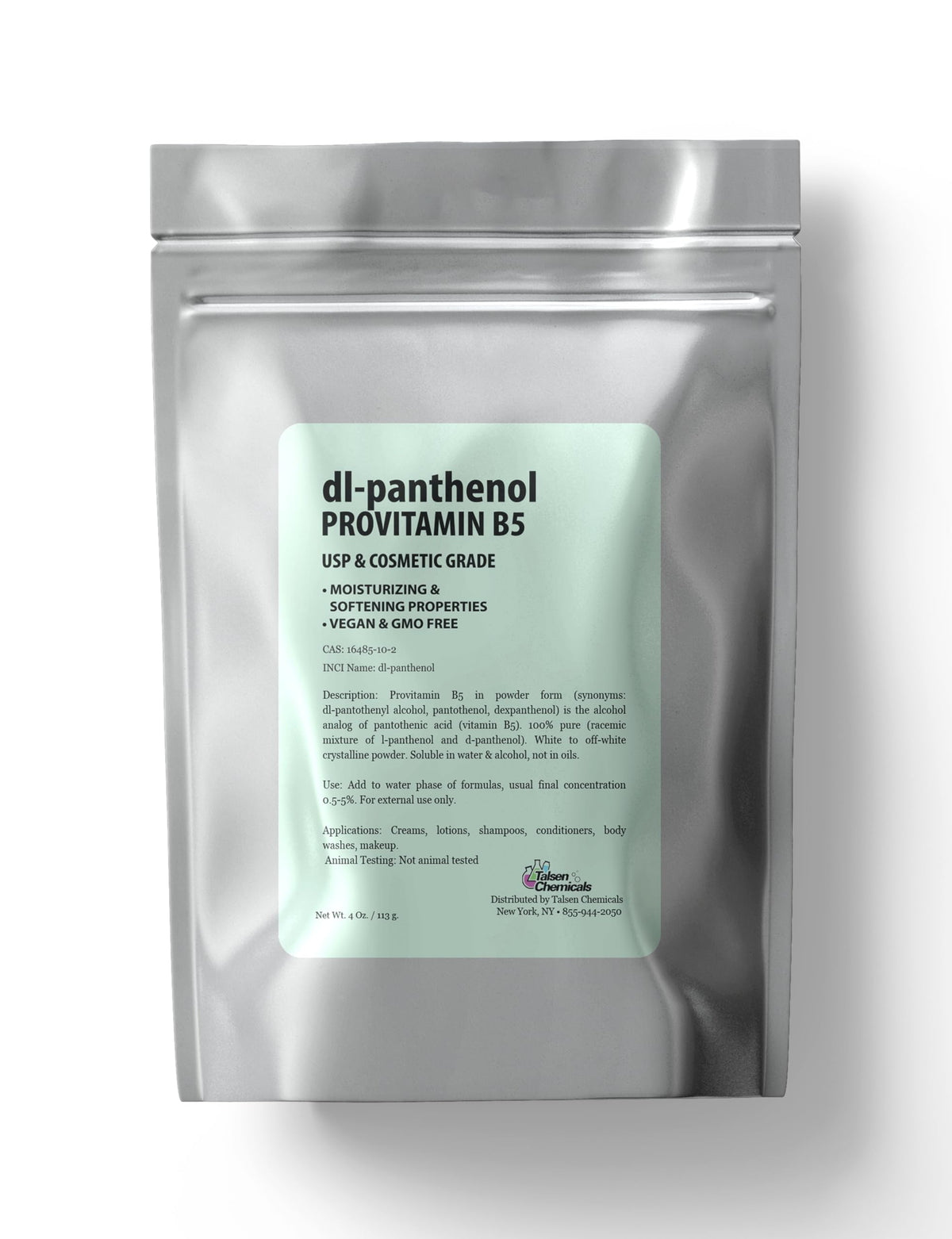 Poudre de Provitamine B5 Talsen Chemicals 113g vue avant