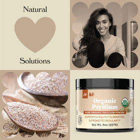 Poudre de psyllium bio 200g sur une cuillère