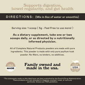 Poudre de psyllium bio 200g utilisée dans un smoothie