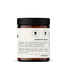 Poudre de psyllium bio Erbology 272g, vue de côté montrant la texture