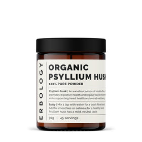 Poudre de psyllium bio Erbology 272g, vue de face avec étiquette
