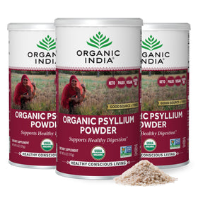 Poudre de psyllium bio ORGANIC INDIA 640g, vue de face