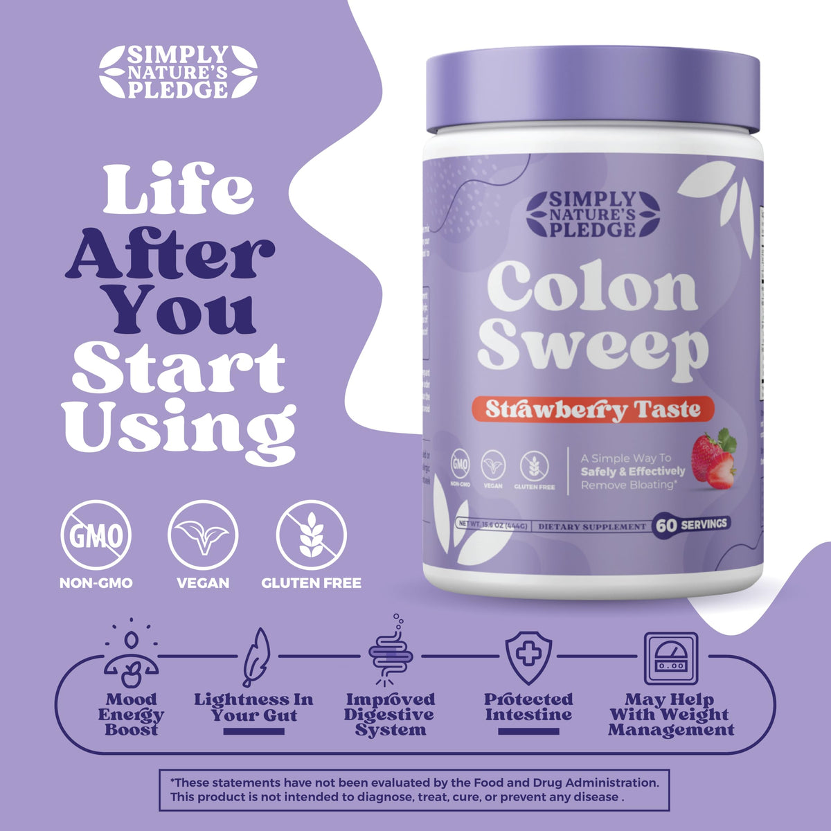 Poudre de psyllium COLON SWEEP 1710g sur une table
