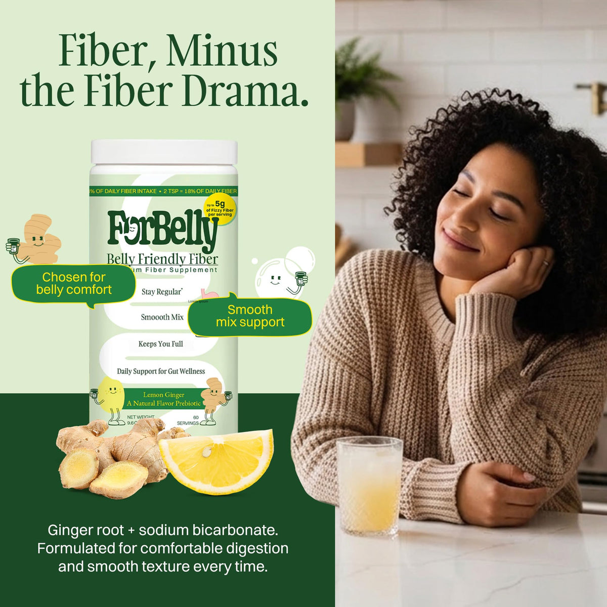Poudre de psyllium ForBelly avec une cuillère