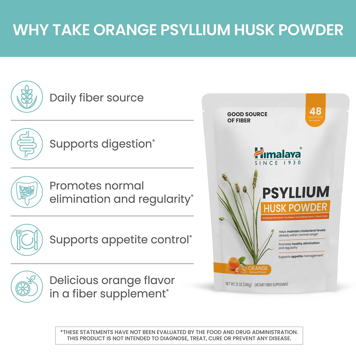 Poudre de psyllium Himalaya 340 g dans un verre d'eau