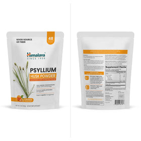 Poudre de psyllium Himalaya 340 g sur une balance