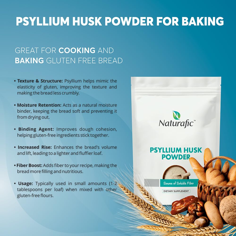 Poudre de psyllium Naturafic versée dans un bol