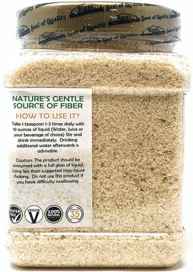 Poudre de psyllium Rani dans un verre d'eau