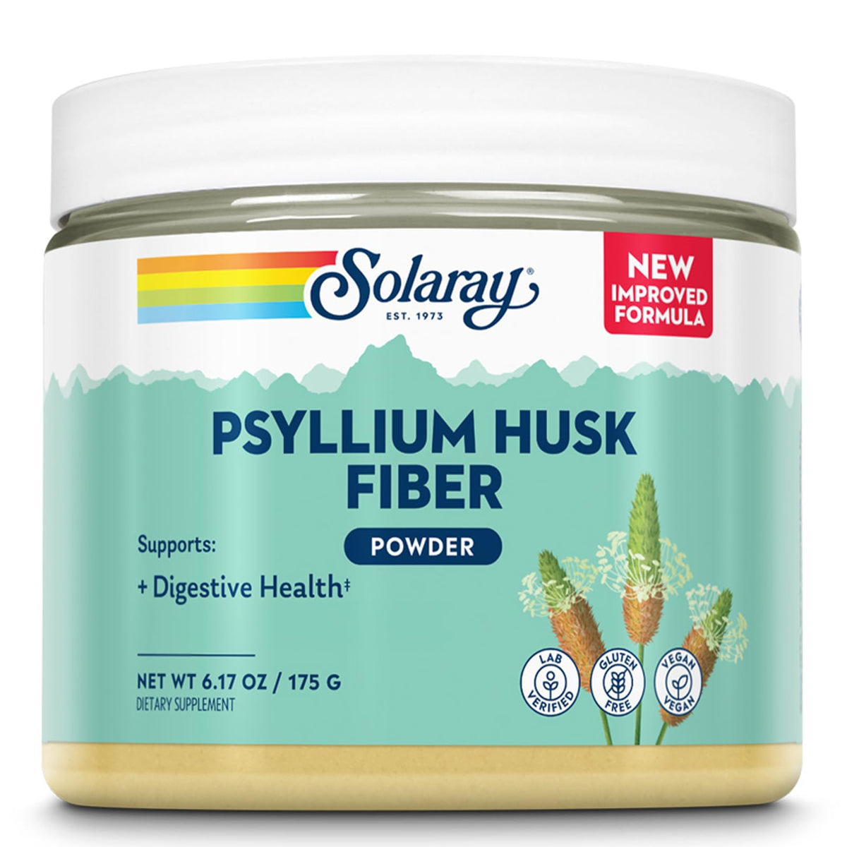 Poudre de psyllium SOLARAY 210g vue de face
