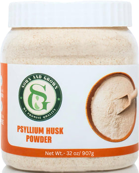 Poudre de psyllium Sownandgrown 2 lb vue avant avec emballage