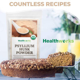 Poudre de Psyllium vue de près avec texture