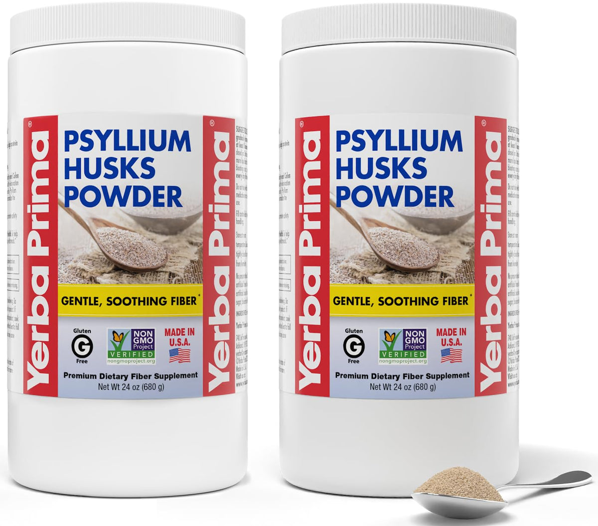 Poudre de psyllium Yerba Prima 24 oz vue de face