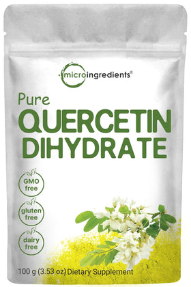 Poudre de Quercétine Dihydratée Micro Ingredients 500mg 100g vue de face