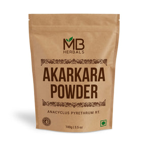 Poudre de racine d'Akarkara MB Herbals 100g avec emballage