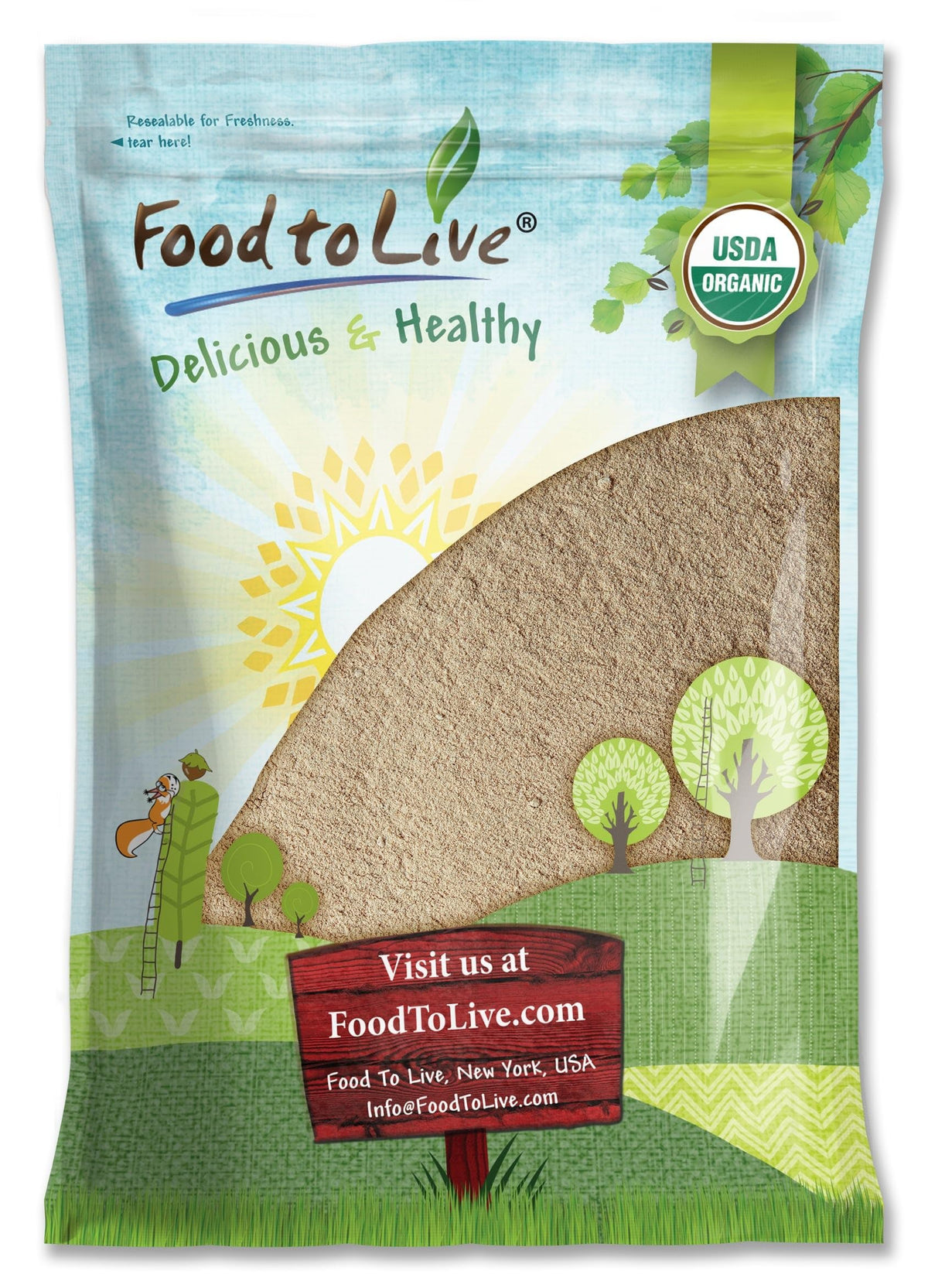 Poudre de racine d'Ashwagandha Bio Food to Live 3016g, vue avant