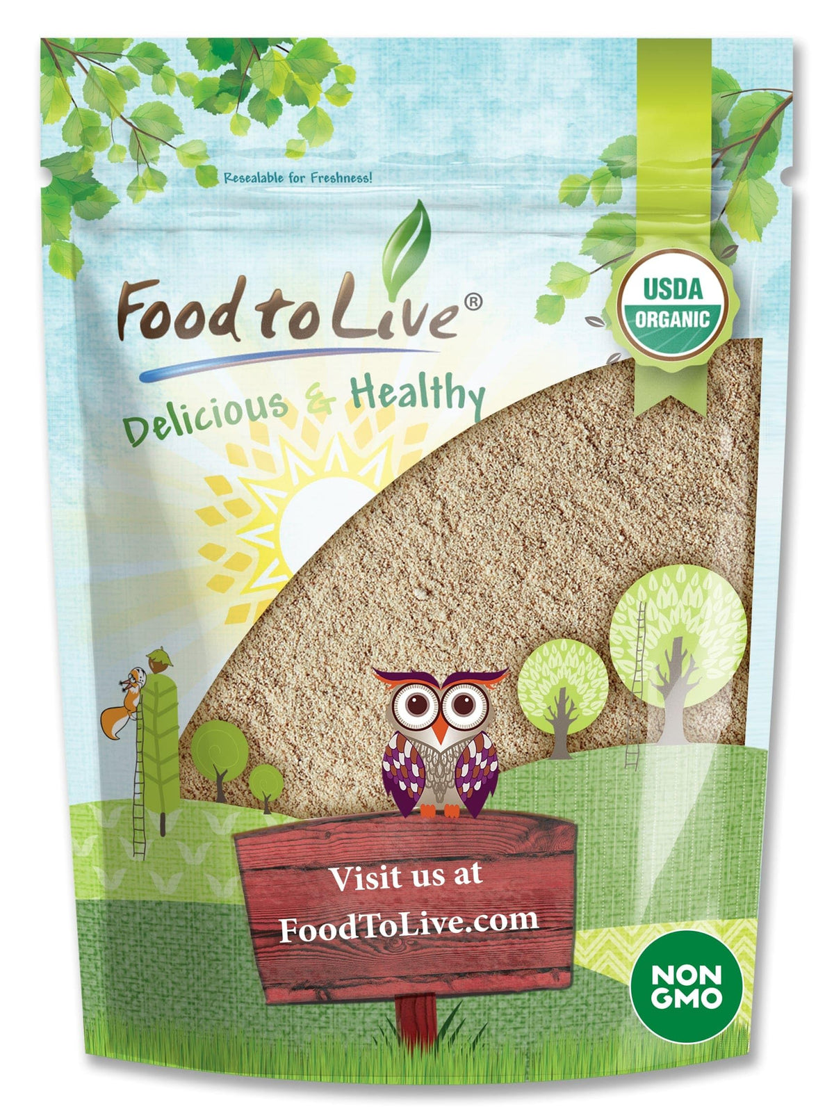 Poudre de racine d'Ashwagandha bio Food to Live 372g vue de face