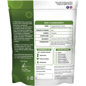 Poudre de racine d'ashwagandha bio MRM avec cuillère pour dosage