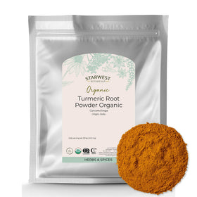 Poudre de racine de curcuma bio Starwest Botanicals 472g vue de face