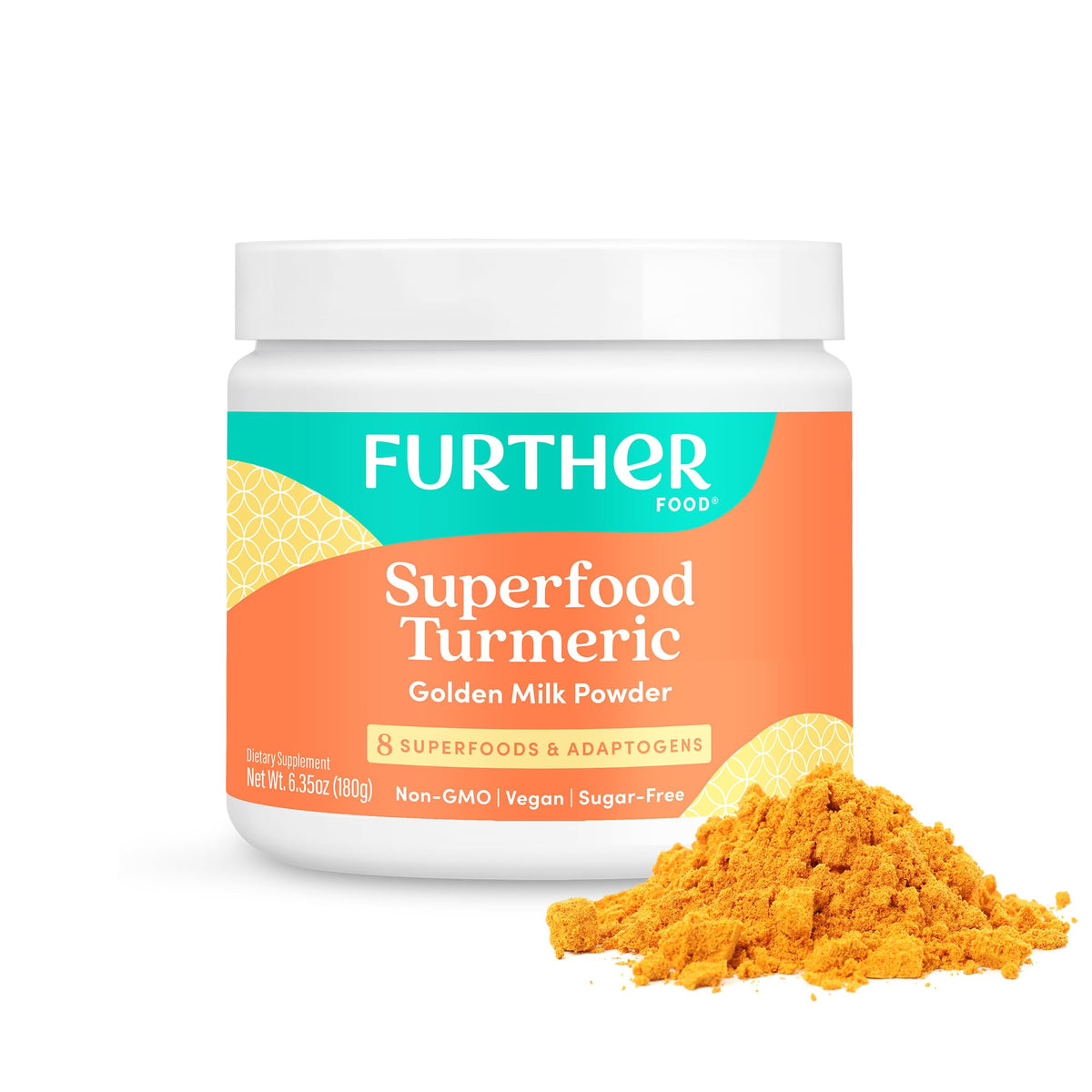 Poudre de racine de curcuma Further Food 240g vue de face