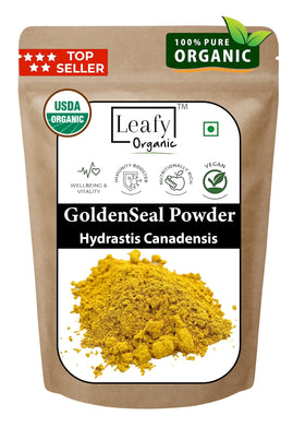 Poudre de racine de goldenseal Leafy Organic 100g vue de face