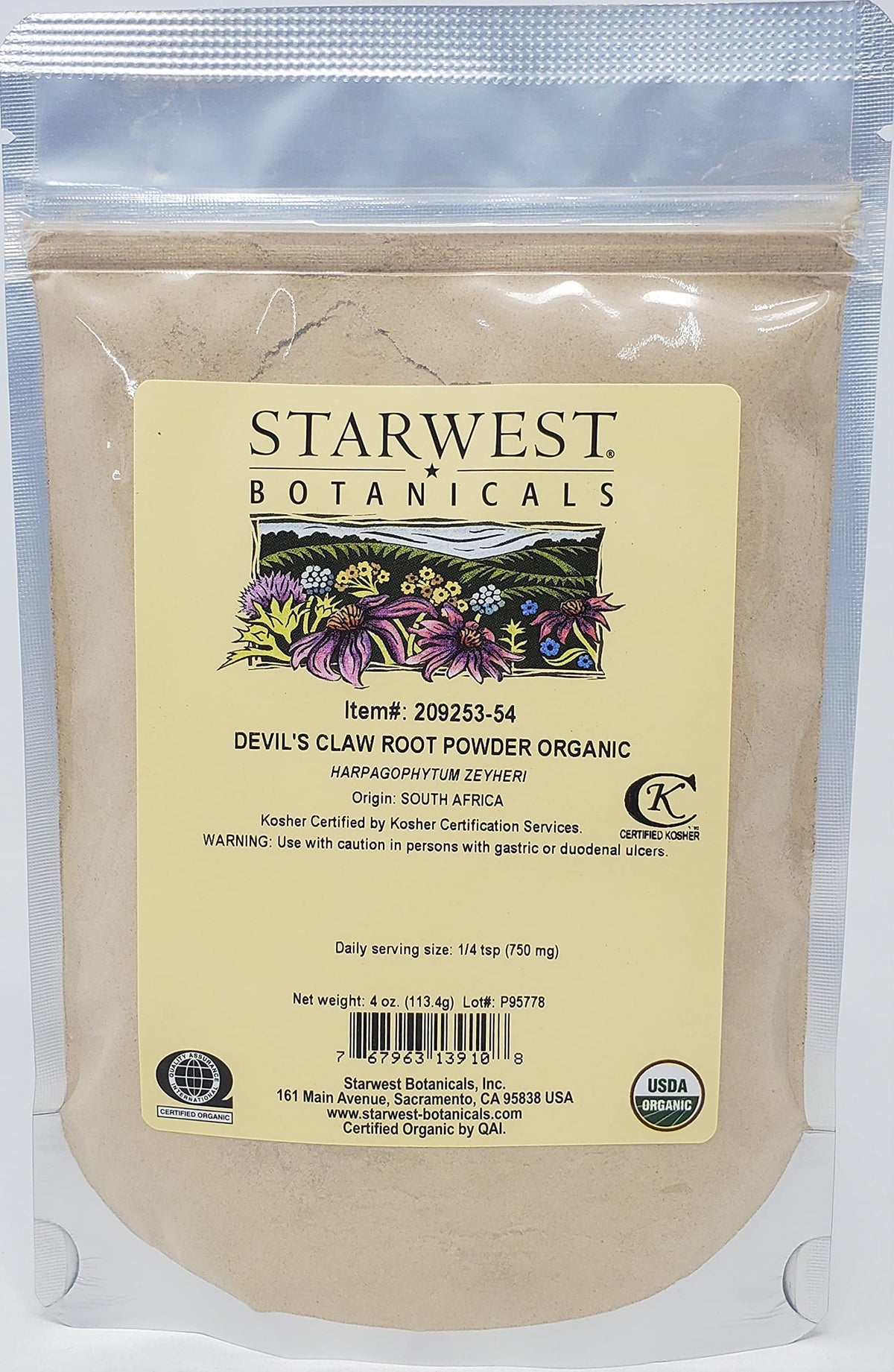 Poudre de racine de Griffe du Diable Starwest Botanicals 118g