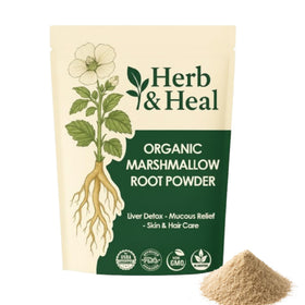 Poudre de racine de guimauve bio Herb & Heal dans son sachet de 231g