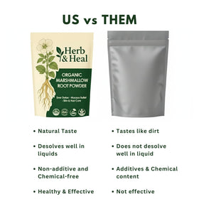 Poudre de racine de guimauve bio Herb & Heal dans un environnement naturel