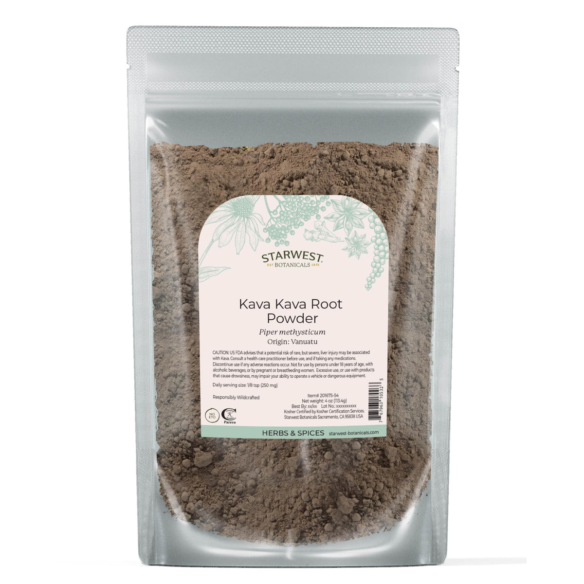 Poudre de racine de Kava Kava Starwest Botanicals 118g vue avant