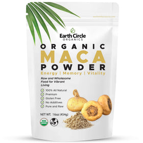 Poudre de racine de maca jaune Earth Circle Organics 472g vue de face