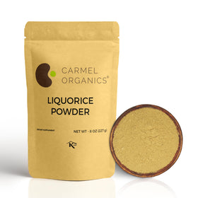 Poudre de racine de réglisse CARMEL ORGANICS 290g vue de face