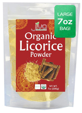 Poudre de racine de réglisse Jiva Organics 200g vue de face